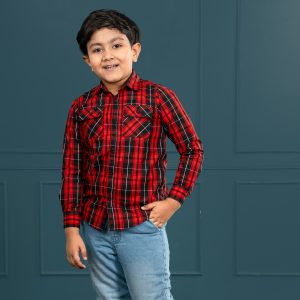 boys long sleeve check shirt