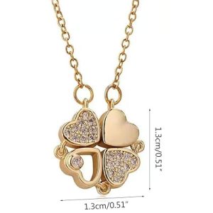 love heart magnetic pendant chain necklace