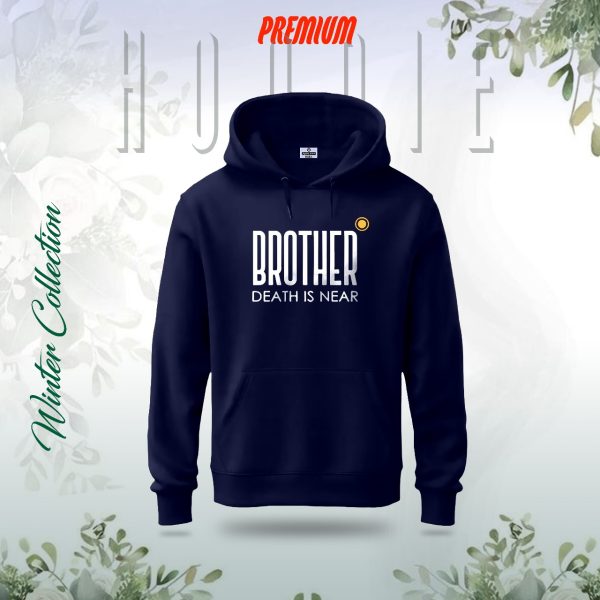 "brother death is near" islamic hoodie (nevi blue)