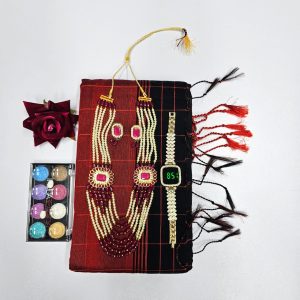 sharee + watches + neckless set + make up box + flowers combo