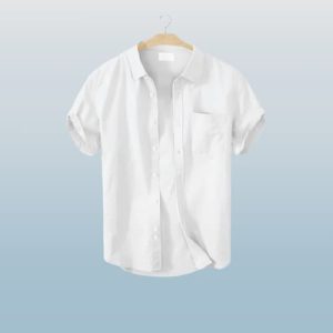 men's stylish half sleev casual solid shirt ( white)