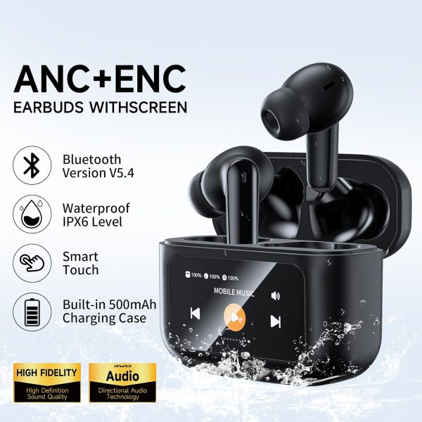 awei t56 anc earbuds with led touch display