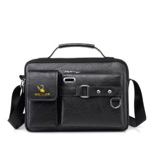 men's pu leather shoulder bag (black shape)