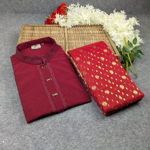 premium couple set (panjabi, jamdani saree)