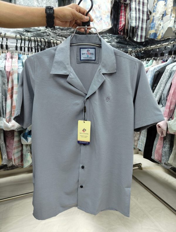 shy looks dropped shulderd half sleeve shirt for men's ( ash )