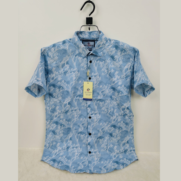 pure cotton half sleeve print shirt for men's