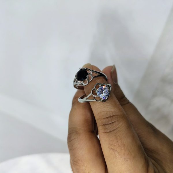 crystal bloom silver ring