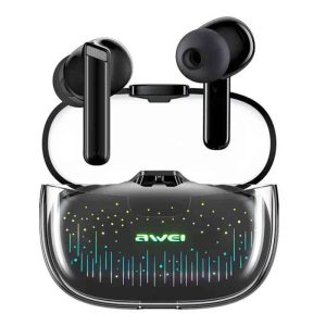 awei t52 anc tws wireless earbuds colorful breathing light headphones