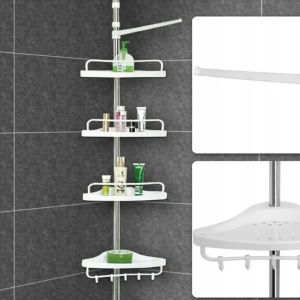 adjustable bathroom corner shelf rack