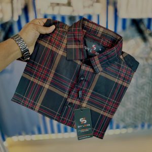shy looks pure cotton full sleeve check shirt for men's