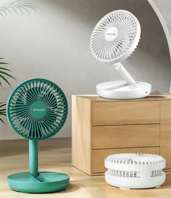 rechargeable 5 inches folding fan hcz21 green colour