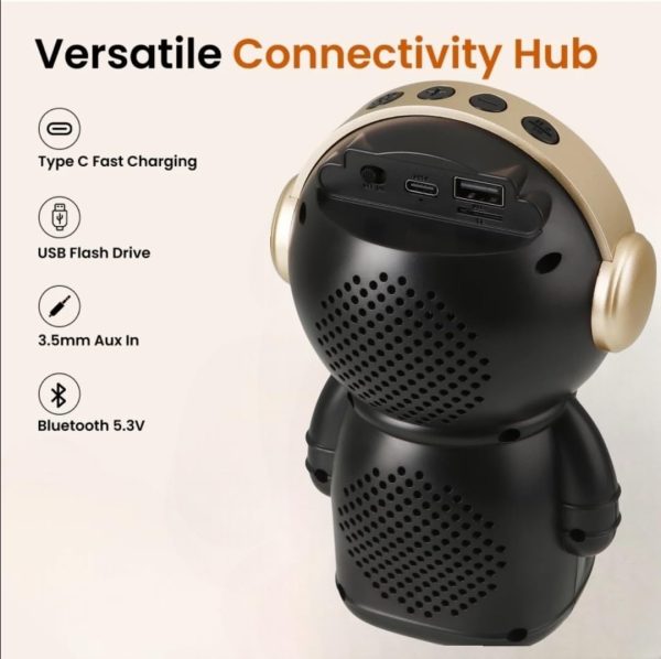 wrader x808 wireless stereo woofer bass cute gift astronaut loud portable creative active bass rgb light bluetooth speaker