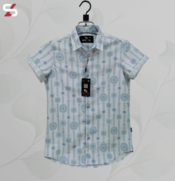 luxury popcorn half sleeve print shirt shy looks