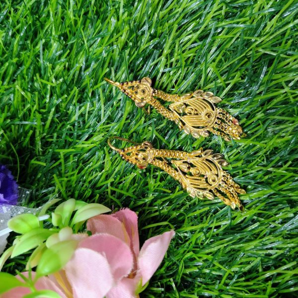beautiful peacock design gold imitation earring