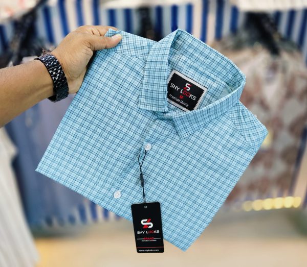 shy looks pure cotton 'full sleeve' check shirt