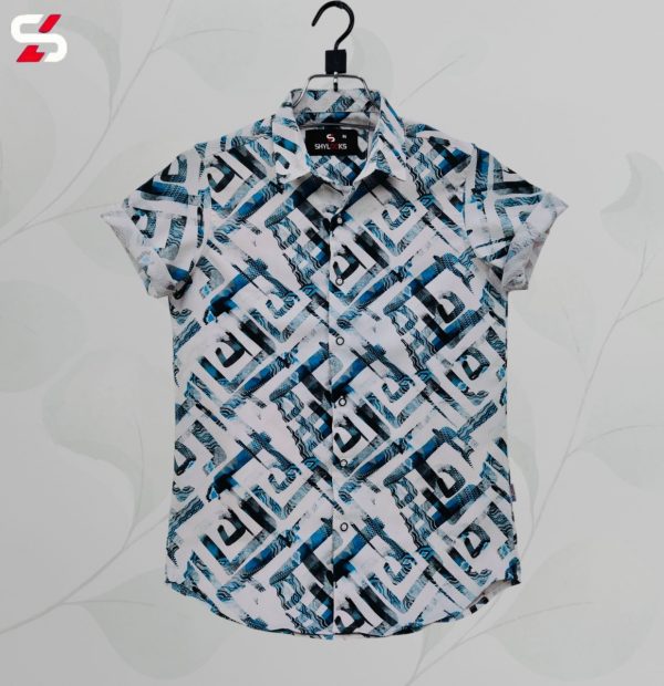 luxury popcorn half sleeve print shirt shy looks