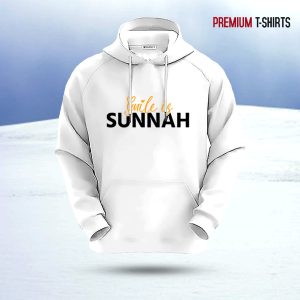 "smile is sunnah" islamic hoodie (white)
