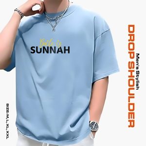 men's stylish drop shoulder sky blue
