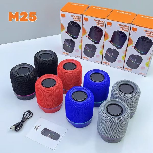 new m25 outdoor wireless dj two in one split speakers (10w, bluetooth, led)