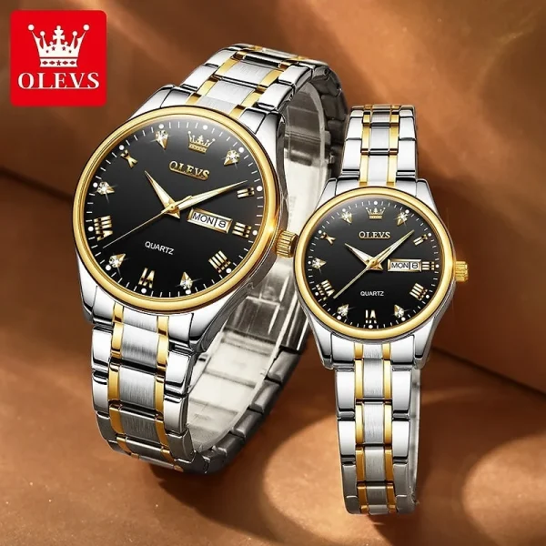 olevs 5563 – silver women (black dial)