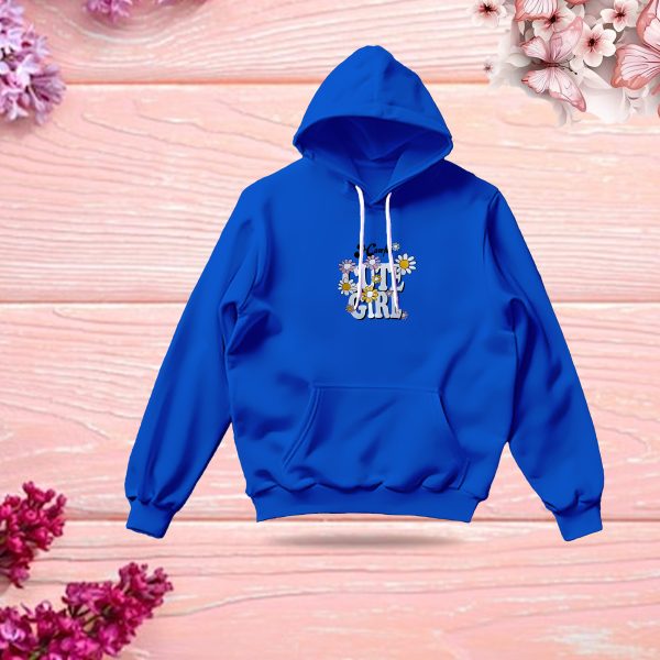 premium comfortable stylish (cute girl blue) ladies winter hoodie