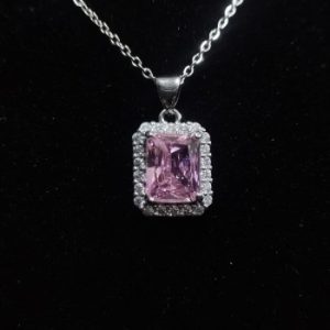 pink square shape pendant