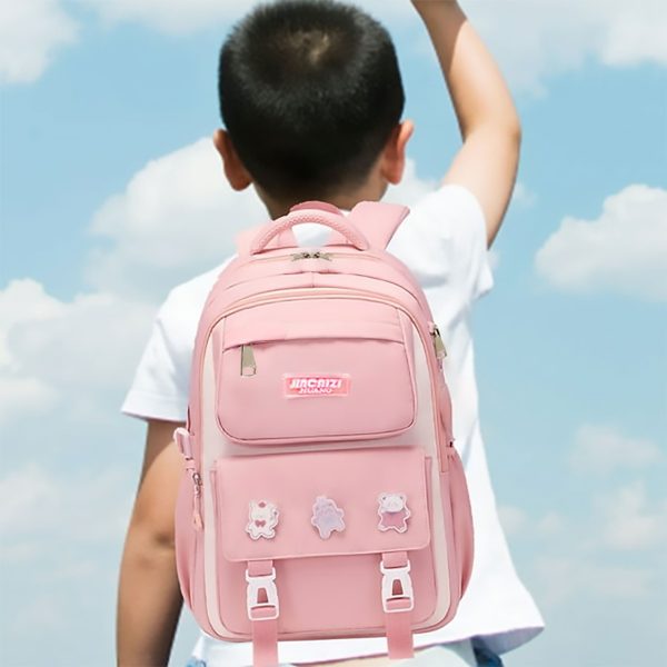 kids backpack children school bags waterproof primary schoolbag book bag (pink)