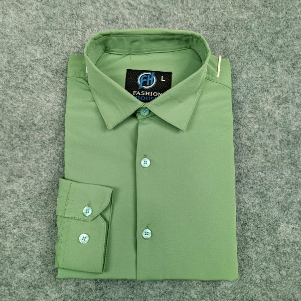 premium shirt & pant combo (formal / casual) light green & deep olive)