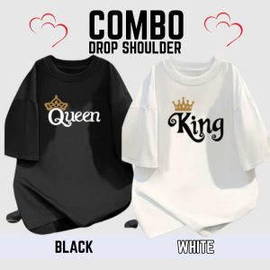 2 pcs combo lovely drop shoulder t shirt for women