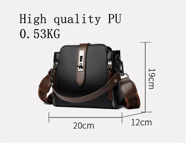 high quality messenger bags for women luxury crossbody shoulder bags female(black)