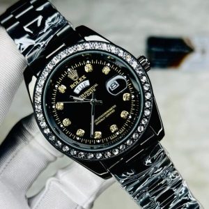 rolex quartz movement stainless steel analog watch for men