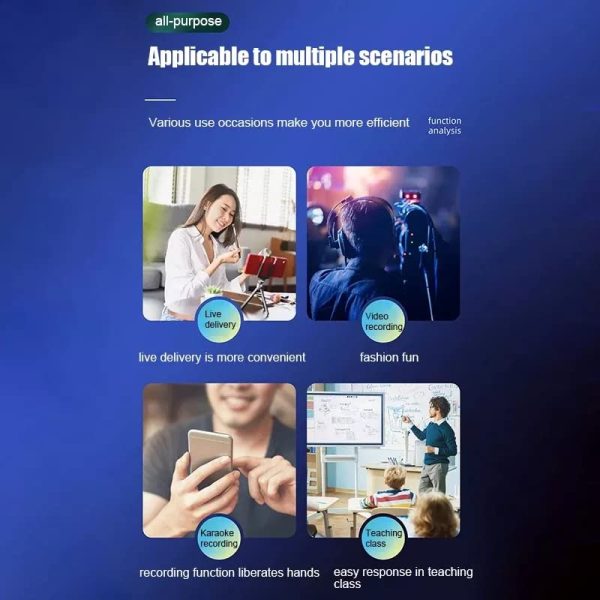 k35 wireless collar microphone for vlogging interview live streaming youtube compatible with bt speakers, dslr camera