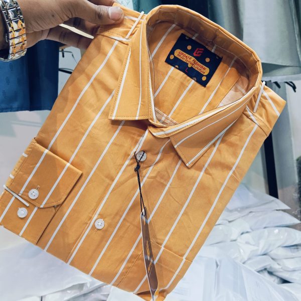 men's long sleeve stripe / print shirt