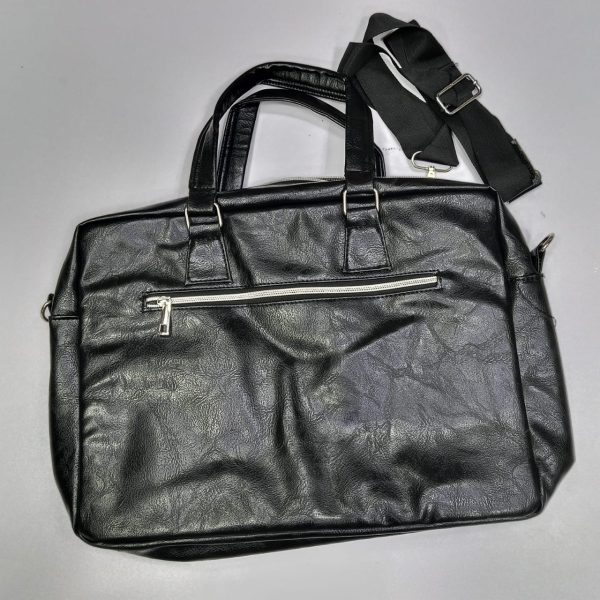 amsburg laptop leather bag(black)