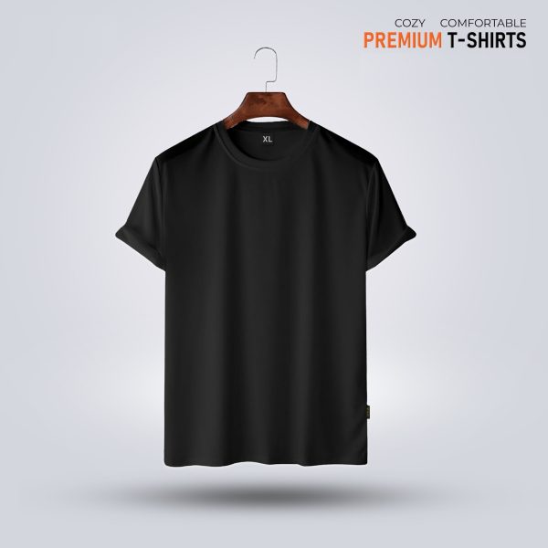 men's premium solid t shirt black