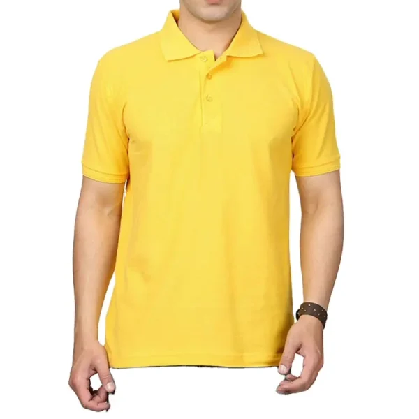 cotton half sleeve polo shirt for men yellow