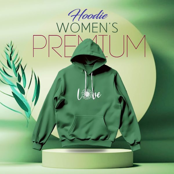 premium comfortable (sun love green) ladies winter hoodie
