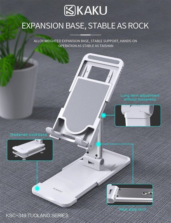 lifting folding desktop bracket desktop mobile stand for phone/tablet (multi angle adjustable) – suitable for apple ipad tablet mobile phone handphone smartphone, foldable and portable