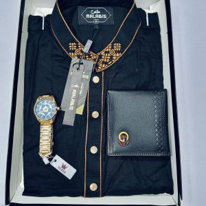 cotton punjabi + premium watch +wallet combo pack