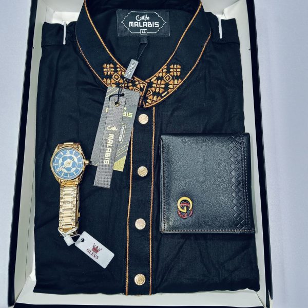 cotton punjabi + premium watch +wallet combo pack
