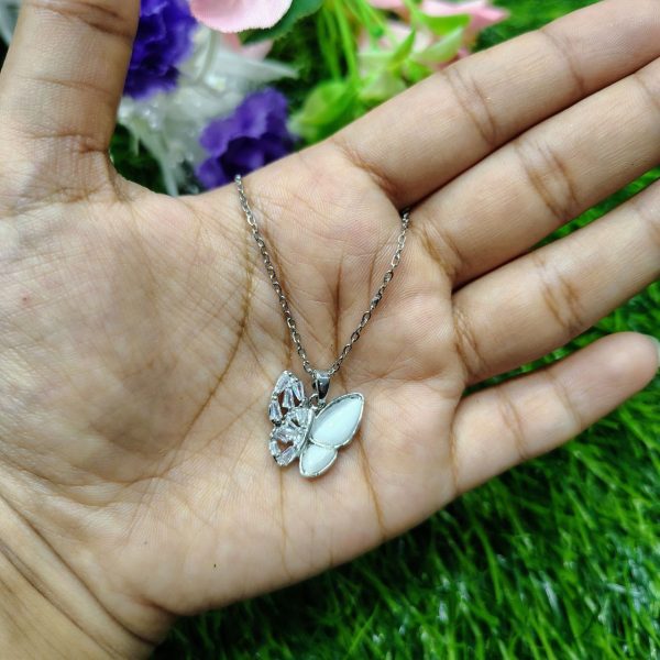 fantasy colorful acrylic butterfly pendant necklace for womens