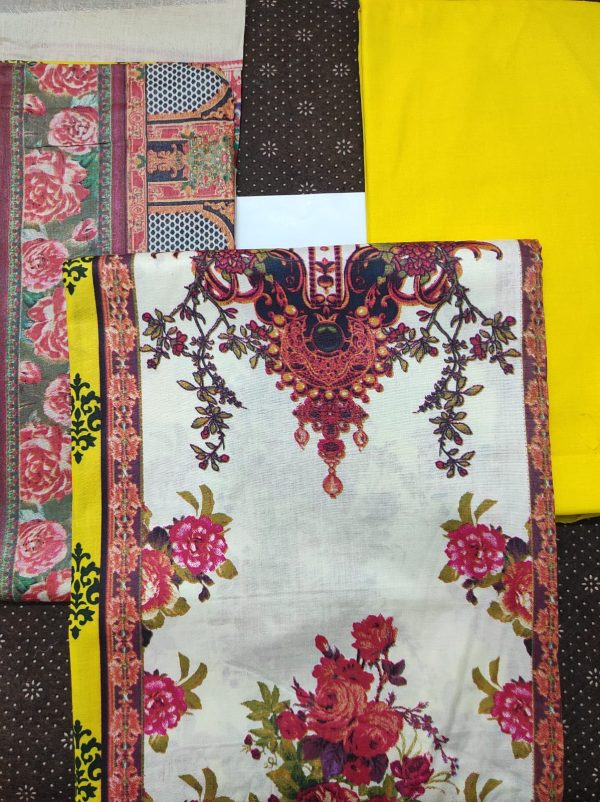 malhar 100% premium cotton lawn digital printed 3 piece