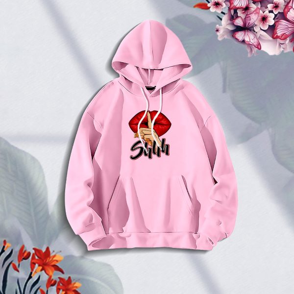 premium comfortable (shihhh pink) ladies winter hoodie
