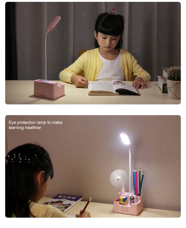 4 in 1 multi function led desk lamp with fan