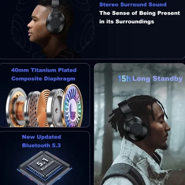 awei a997bl wireless headphones bluetooth earphones foldable gaming headset sport headphone with mic music earbuds 300mah