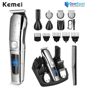 kemei km 8508 multi grooming kit 11 in 1 beard, hair, body, and face for men