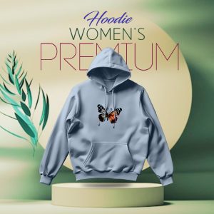 premium comfortable (butterflies sky) ladies winter hoodie