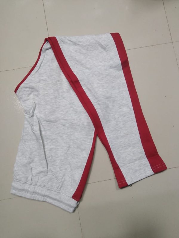 casual men's sweatpant trouser black + red
