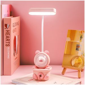 luz noturna led com apontador de lápis, abajur, proteção ocular em formato de coelho para leitura