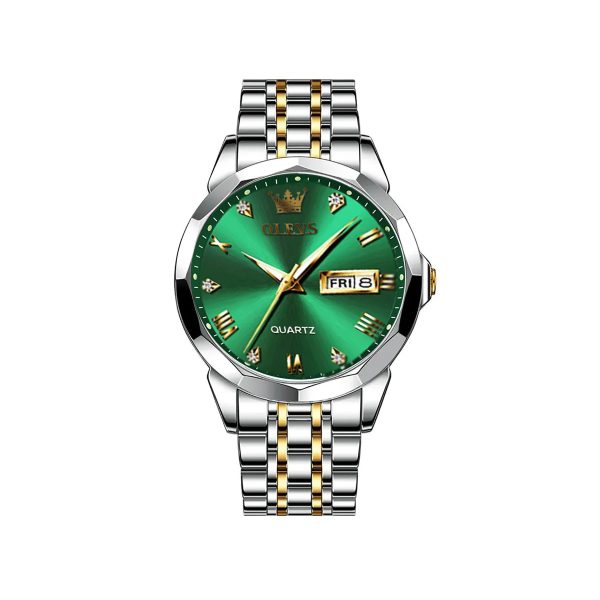 olevs 9931g new exclusive design quartz watch for men green